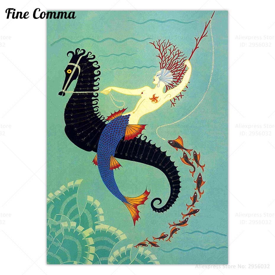 Vintage-Poster-Mermaid-Wall-Art-Canvas-Print-Seahorse-Canvas-Painting-Water-by-Erte-Bathroom-Wall-Art-1.jpg