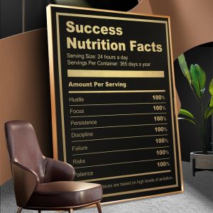 WANGART Canvas poster wall art Ingredients For Success Motivational Quote Art Poster Print Wall Picture for Living Room No Frame