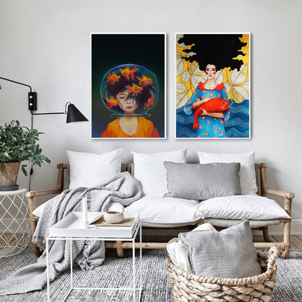 WANGART-Nordic-Oil-Painting-Girl-Fish-Cuadros-Wall-Art-picture-Romantic-Canvas-prints-Harvest-Cartoon-for-1.jpg