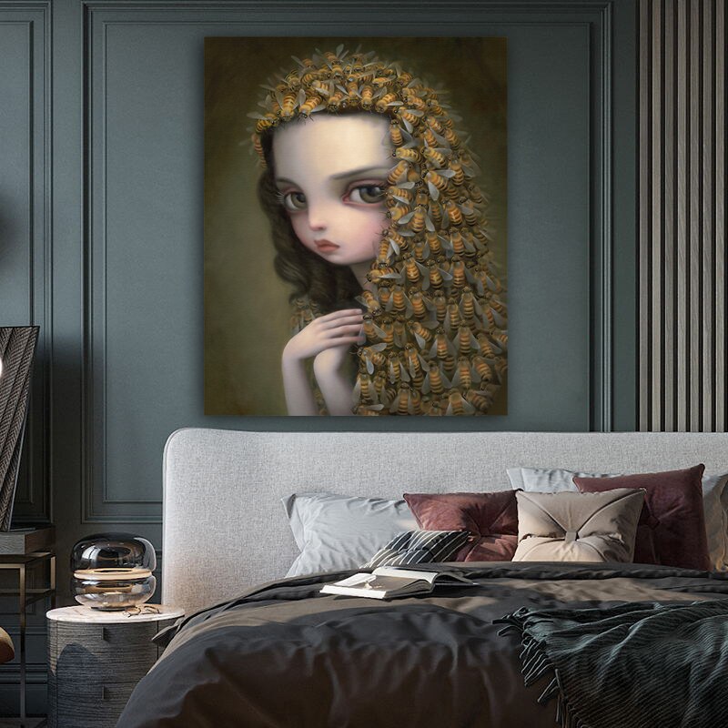 WANGART-Shawl-your-hair-girl-Childish-Strange-Dark-World-Queen-Bee-Art-Canvas-Poster-Painting-Wall-1.jpg