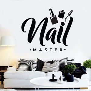 WJWY Nail Salon Wall Stickers Beauty Shop Room Wall Decals Beauty Salon Master Polish Decoration Removable Vinyl Art Murals