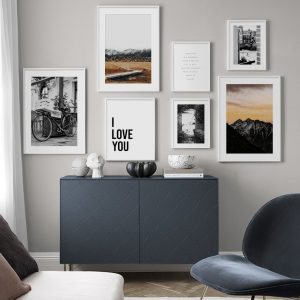 Wall Art Canvas Painting Door Bike Sunrise Mountain Black White Photo Nordic Posters And Prints Wall Pictures For Living Room