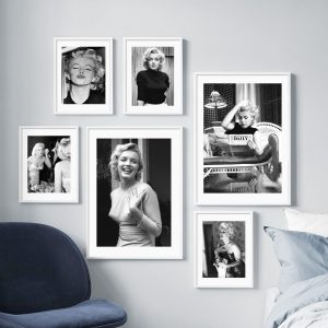 Wall Art Canvas Painting Marilyn Monroe Black White Photo Nordic Posters And Prints Wall Pictures For Living Room Salon Decor