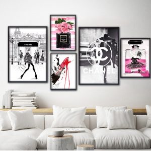 Wall Art Pictures Canvas Painting illustrations fashion Mordern Posters black and white Prints For Living Room Decorative Nordic