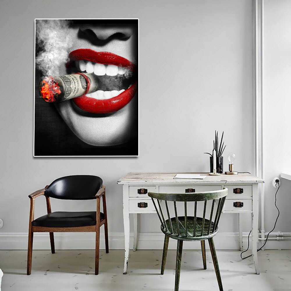 Wall-Art-Sexy-Lips-Woman-with-Cigarettes-painting-pictures-canvas-painting-canvas-art-Living-room-Bedroom-1.jpg