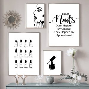 Wall Decoration Beauty Salon Art Canvas Painting Nail Salon Polish Quote Posters Modular Picture Print Tech Artist Abstract Gift