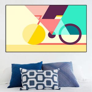 Wall Pictures for Living Room Home Decor Abstract Canvas Art Geometric Bicycle Posters and Prints Geometry Creative Nordic Bike