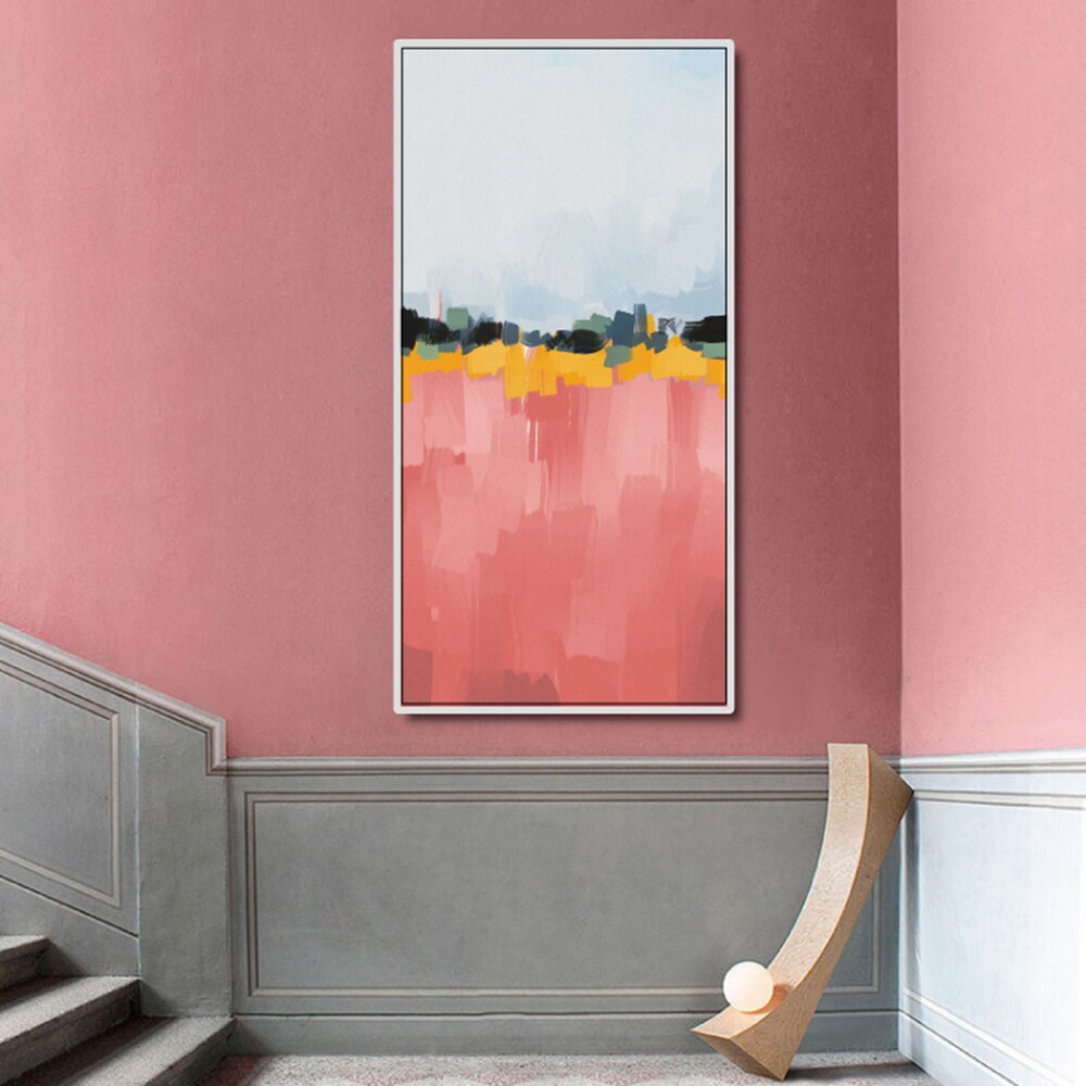 Wall Prints Painting Canvas Decor Lager Size Nordic Poster Blue Pink Yellow Abstract Wall Art Picture For Living Room Home Decor Nordic Wall Decor