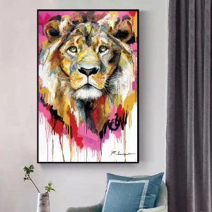 Watercolor Lion Canvas Paintings On The Wall Posters And Prints Modern Graffiti Art Animals Canvas Prints For Kids Room Cuadros