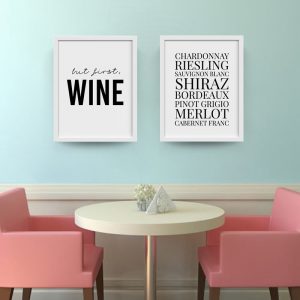 Wine Quote Art Canvas Print , Wine Lover Gift Canvas Painting Wine Wall Art Poster Bar Pub Modern Decoration