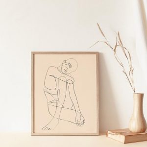 Woman Body Fine Line Print Abstract Art Drawing Picture Canvas Painting Scandinavian Wall Art Poster Minimalist Boho Home Decor
