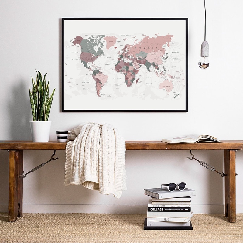 World-Map-Canvas-Print-Blush-Pink-Hunter-Green-Map-of-the-World-Poster-Dorm-Decor-Modern-2.jpg