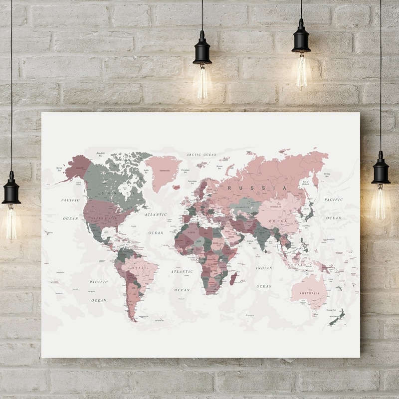World-Map-Canvas-Print-Blush-Pink-Hunter-Green-Map-of-the-World-Poster-Dorm-Decor-Modern.jpg