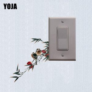 YOJA Fashion Unique Birds Decor Wall Switch Sticker Living Room Bedroom Decals Personalized 10SS0417