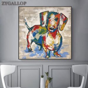 Dachshund Graffiti Canvas Paintings Abstract Dog Art Prints Poster Modern Bedroom Wall Painting Kids Room Decor Cuadros
