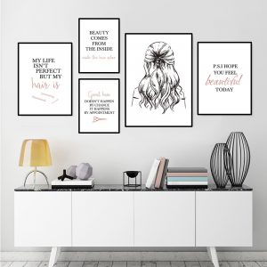 barbershop quote art posters hairstyle wall picture beauty canvas painting makeup home decor hair salon picture prints HD2822