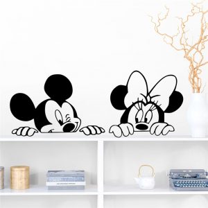 cartoon mickey minnie mouse vinyl wall stickers bedroom baby home decor disney wall decals vinyl mural art diy wallpaper