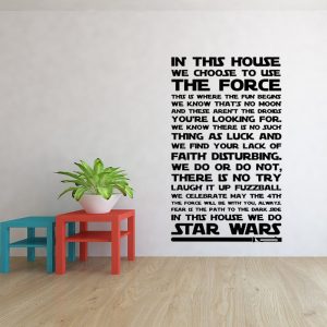 in This House We Do Star Wars Wall Decal Geek Poster Movie Sign Star Wars Quote Playroom Vinyl Sticker Teen Gift Decor WE138