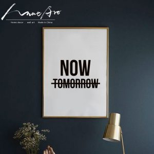 now poster Letter Minimalism art Black and white painting canvas wall art modern Home Decoration