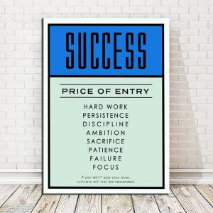 nspirational Typography Success Quotes Poster Print Canvas Painting Wall Pictures for Living Room Home Decor (No Frame)