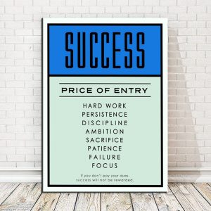 nspirational Typography Success Quotes Poster Print Canvas Painting Wall Pictures for Living Room Home Decor (No Frame)