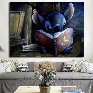 Lilo And Stitch Minimalist Wall Art Canvas Poster and Print Canvas Painting Decorative Picture For Bedroom Home Decor Framework