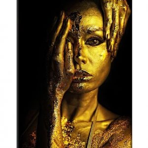 Fashion Modern Woman Indian Canvas Prints Painting Black Girl Makeup Posters and Prints Scandinan Picture for Living Room Decor 9