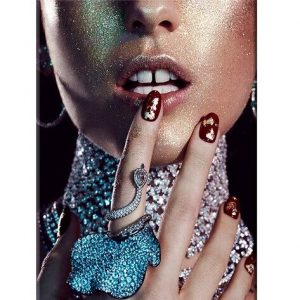 Fashion Modern Woman Indian Canvas Prints Painting Black Girl Makeup Posters and Prints Scandinan Picture for Living Room Decor 6