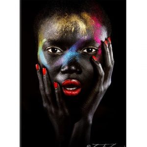 Fashion Modern Woman Indian Canvas Prints Painting Black Girl Makeup Posters and Prints Scandinan Picture for Living Room Decor 7