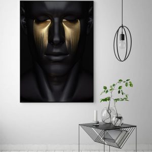 Black Gold Woman Modern Canvas Art Prints Poster Wall Painting Modern Figure Minimalist Pictures For Living Room Home Decoration