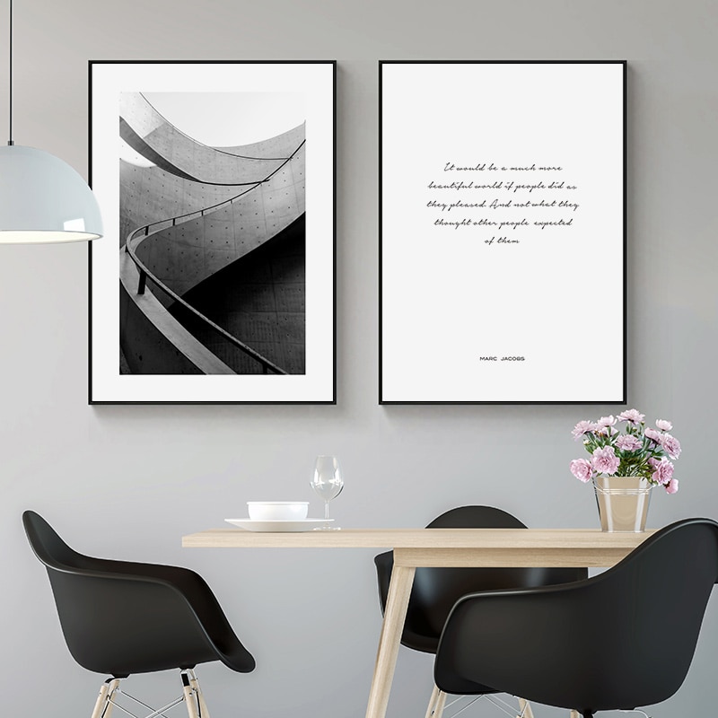 Black White Retro Building Wall Art Canvas Painting Quotes Vintage Posters  and Prints Wall Pictures for Living Room Home Decor – Nordic Wall Decor