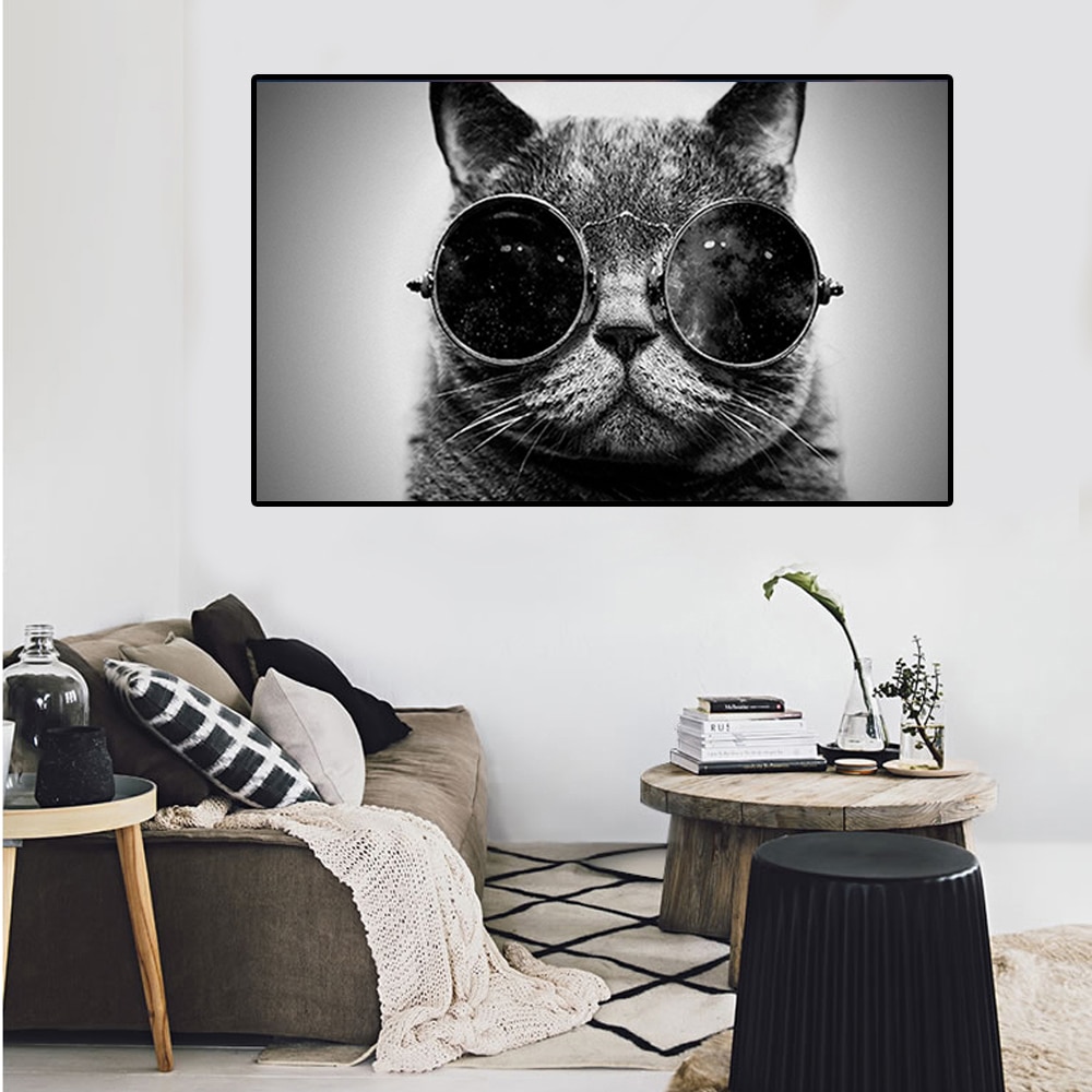 Cat-With-Glasses-Galaxy-Glasses-Cat-Funny-Art-Canvas-Painting-Wall-Art-Poster-Printings-Pictures-For-1.jpg