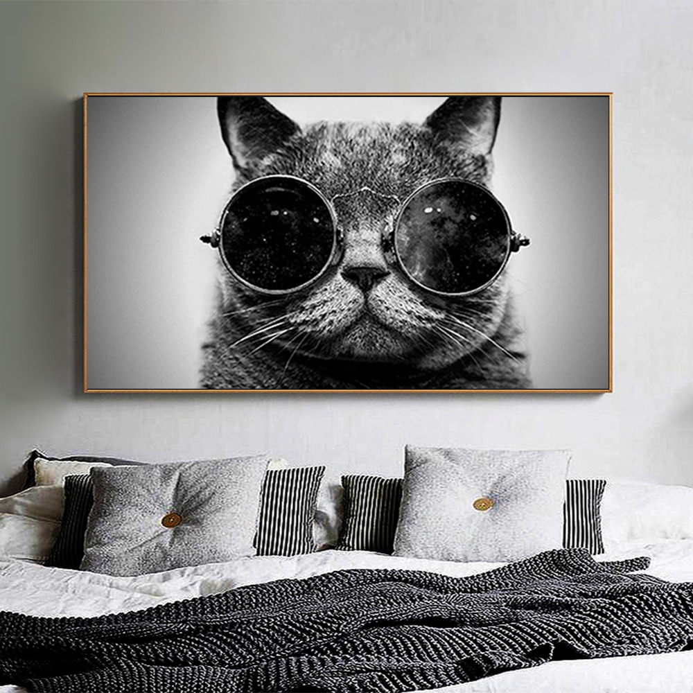 Cat-With-Glasses-Galaxy-Glasses-Cat-Funny-Art-Canvas-Painting-Wall-Art-Poster-Printings-Pictures-For-5.jpg