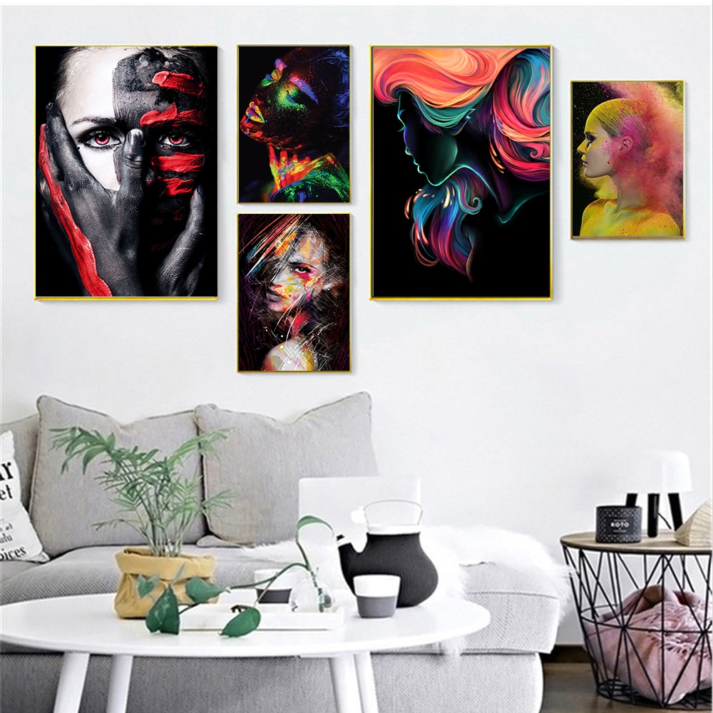 Fashion-Modern-Woman-Indian-Canvas-Prints-Painting-Black-Girl-Makeup-Posters-and-Prints-Scandinan-Picture-for-1.jpg