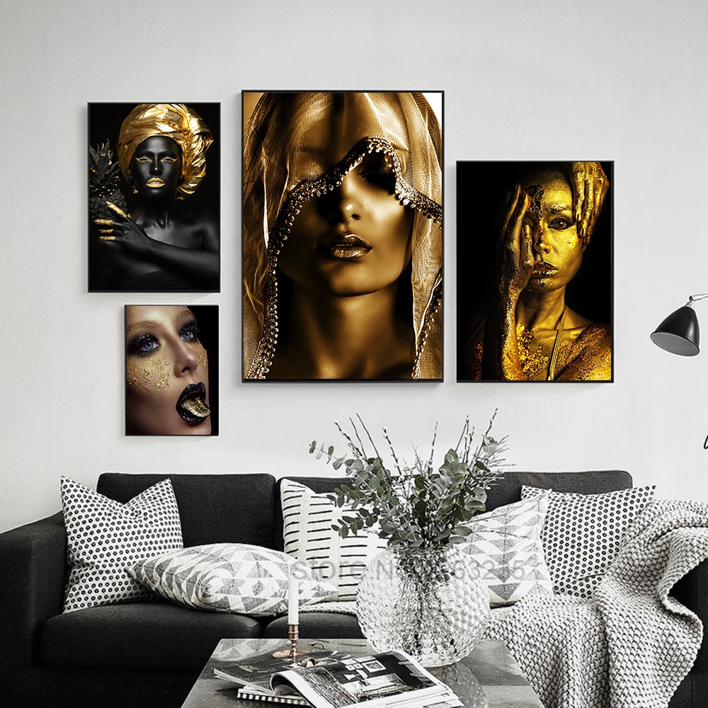 Fashion-Modern-Woman-Indian-Canvas-Prints-Painting-Black-Girl-Makeup-Posters-and-Prints-Scandinan-Picture-for-3.jpg