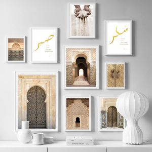 Islamic Architecture Morocco Door Vintage Canvas Painting Modern Fashion Poster and Printing Wall Art for Living Room Home Decor