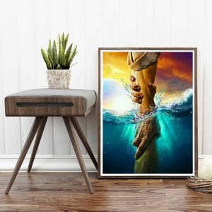 Modern Fashion Wall Art Canvas Painting Abstract Colorful Ice and Fire Hand Pictures for Living Room Bedroom Decoration Unframed