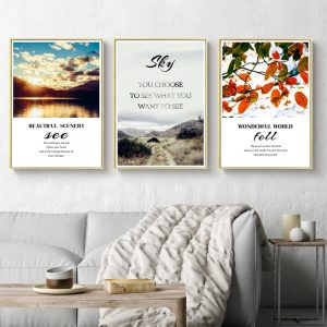 Natural Landscape Wall Art Canvas Painting Quotes Posters and Prints Nordic Decoration Home Wall Pictures for Living Room Decor