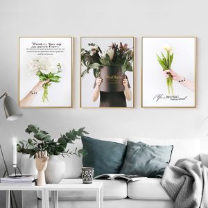 Nordic Decoration Green Plants Canvas Painting Flowers Wall Art Posters and Prints Decorative Picture for Living Room Home Decor