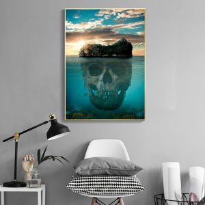 Sea and Stones Canvas PaintingModern Abstract Landscape Posters and Printing Scandinavian Wall Art Picture for Living Room Home