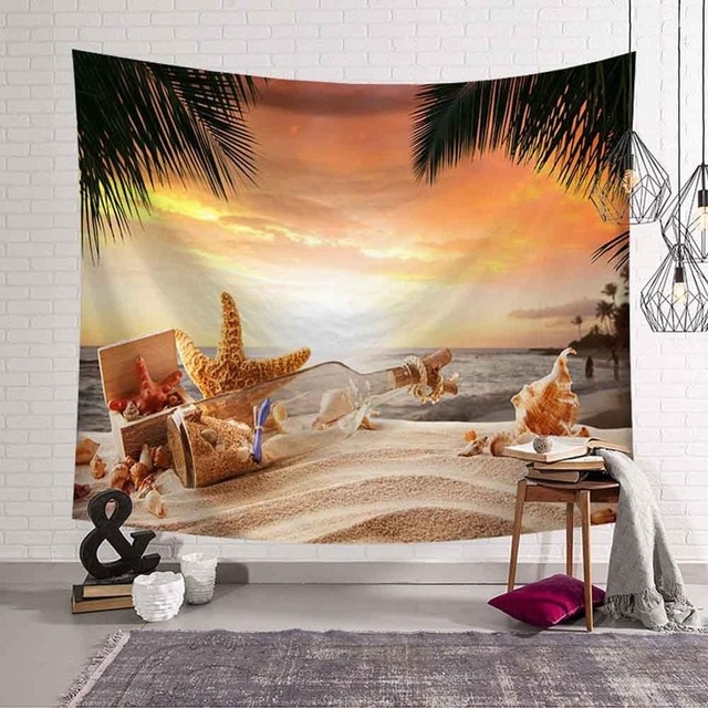 Tropical Palm Tree Leaves Tapestry Wall Hanging Seaside Sunset Landscape  Tapestries Yoga Beach Towel/Mat Bohemian Decor for Home No10 – Nordic Wall  Decor