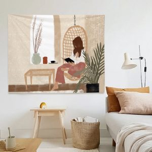 Tropical Palm Tree Leaves Tapestry Wall Hanging Seaside Sunset Landscape Tapestries Yoga Beach Towel/Mat Bohemian Decor for Home No20