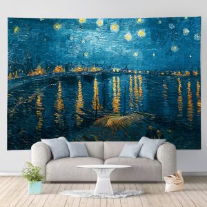 Tropical Palm Tree Leaves Tapestry Wall Hanging Seaside Sunset Landscape Tapestries Yoga Beach Towel/Mat Bohemian Decor for Home No16