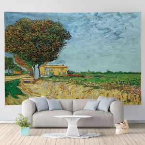 Tropical Palm Tree Leaves Tapestry Wall Hanging Seaside Sunset Landscape Tapestries Yoga Beach Towel/Mat Bohemian Decor for Home No17
