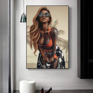 Abstract Sexy Tattoo Woman Canvas Art Posters and Prints Graffiti Pop Art Girl's Canvas Paintings Street Art Pictures for Home