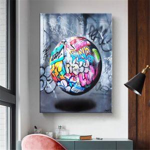 Canvas Painting Ball Graffiti Art Poster Abstract Canvas Wall Print Painting Modern Style Graffiti Picture Room Home Decoration