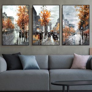 Canvas Paintings Abstract Paris Arc De Triomphe Street on The Wall Living Room Canvas Posters and Prints Wall Art Home Decor