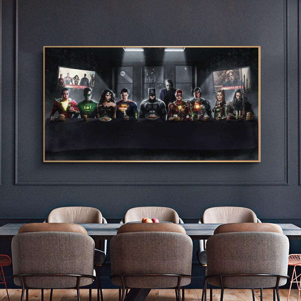 Justice-League-Superheroes-Have-Dinner-Together-Poster-And-Prints-Comics-Picture-Canvas-Wall-Art-Superman-Batman-3.jpg
