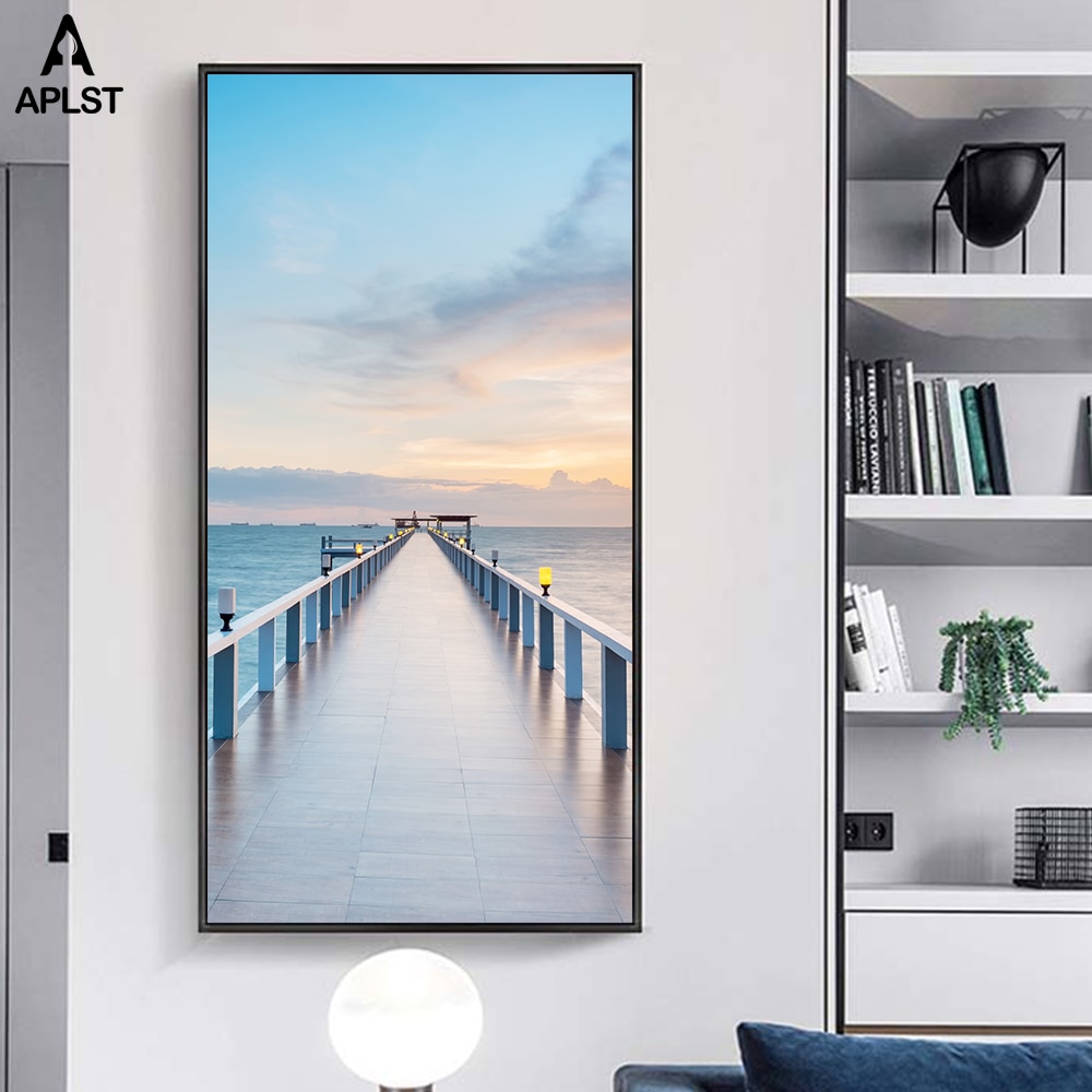 Sunrise-Sea-Ocean-Canvas-Prints-Marina-Wood-Bridge-Wall-Mural-Posters-Modern-Large-Picture-for-Living-1.jpg