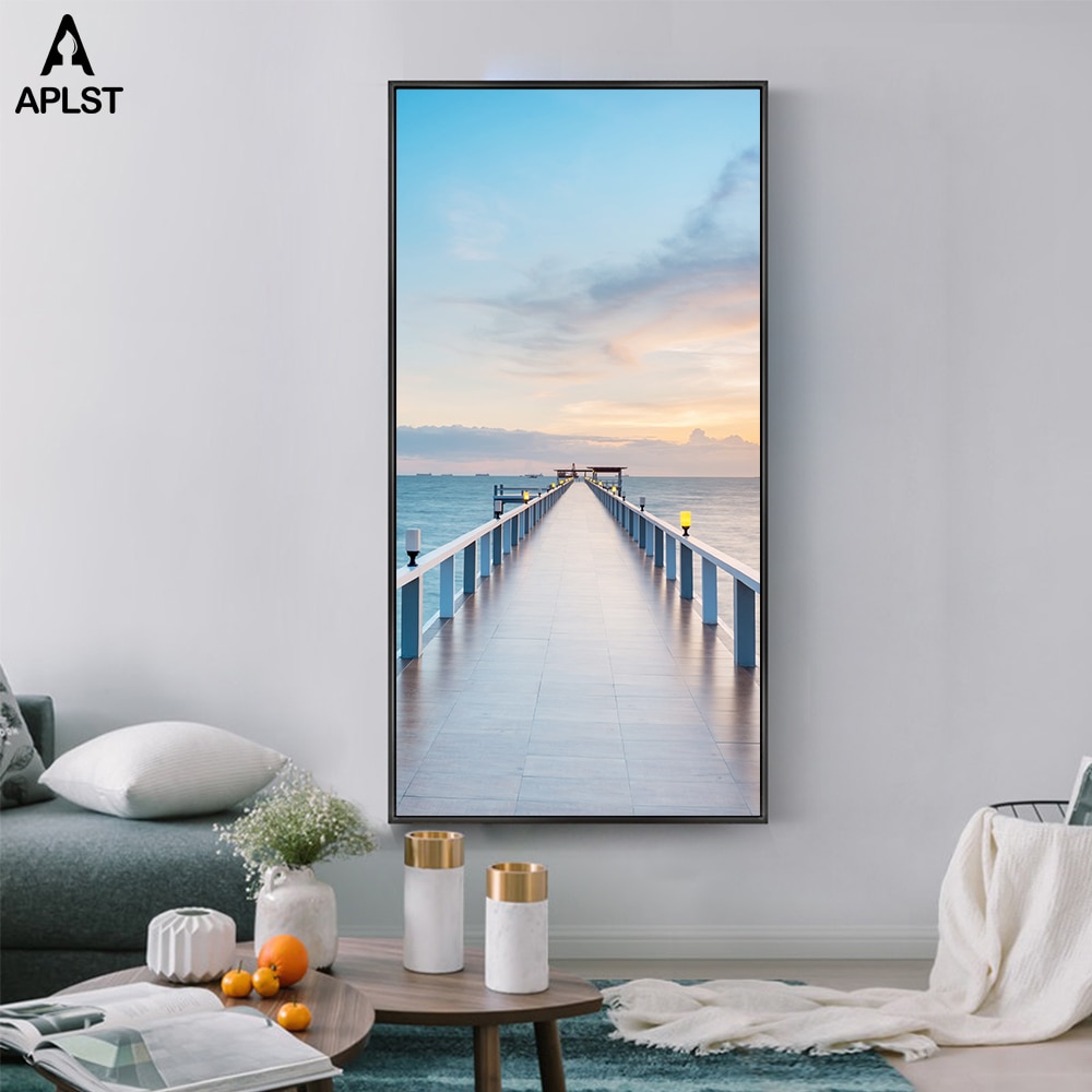 Sunrise-Sea-Ocean-Canvas-Prints-Marina-Wood-Bridge-Wall-Mural-Posters-Modern-Large-Picture-for-Living-2.jpg